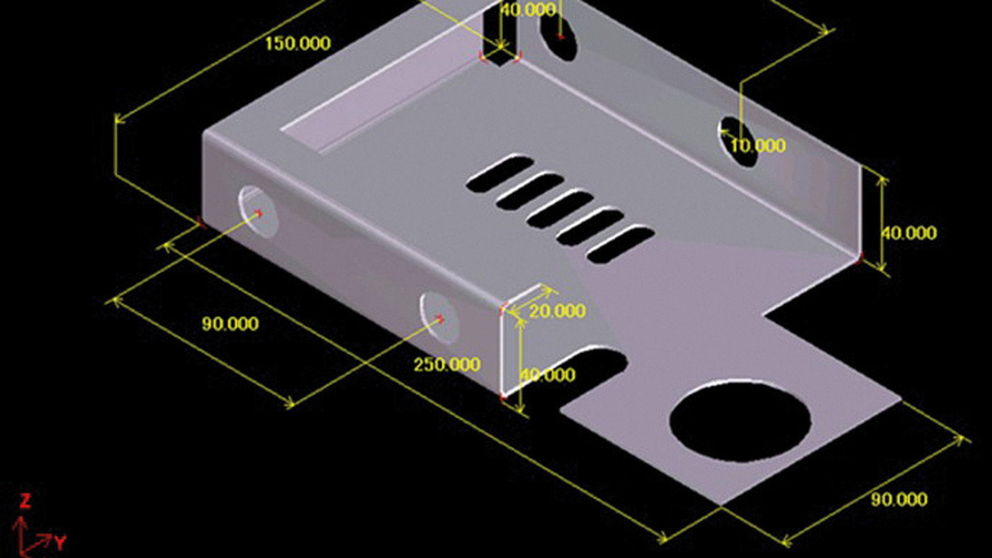 3D CAD model of sheet metal enclosure