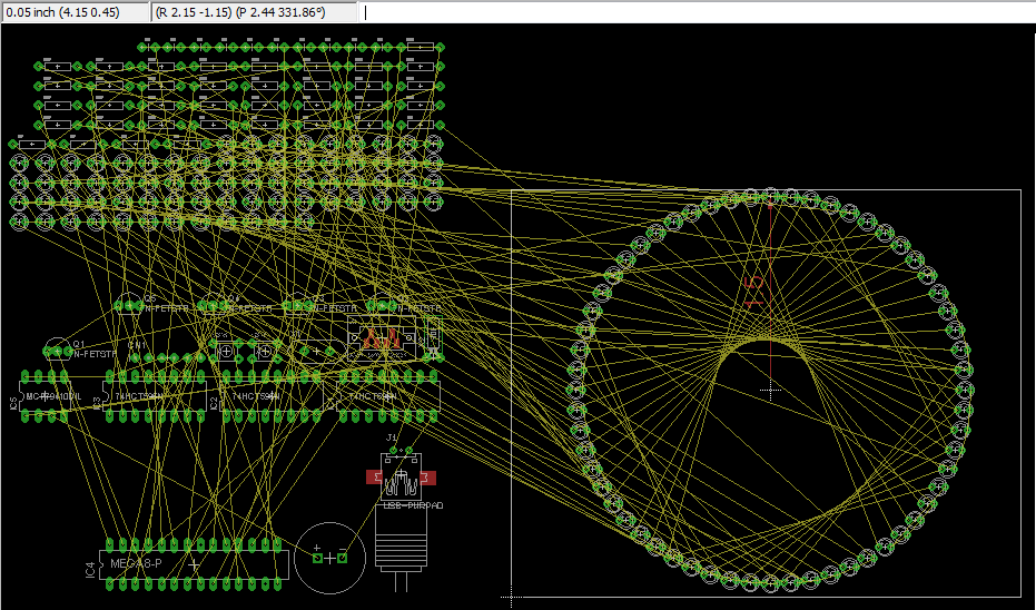Engineering schematic for circular mechanism